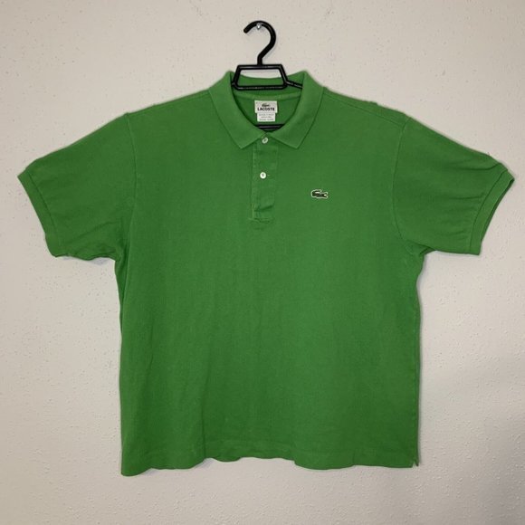 Lacoste Men's 100% Cotton Short Sleeve Polo Shirt Green‎ Size 7 2XL XXL Logo - Picture 1 of 6